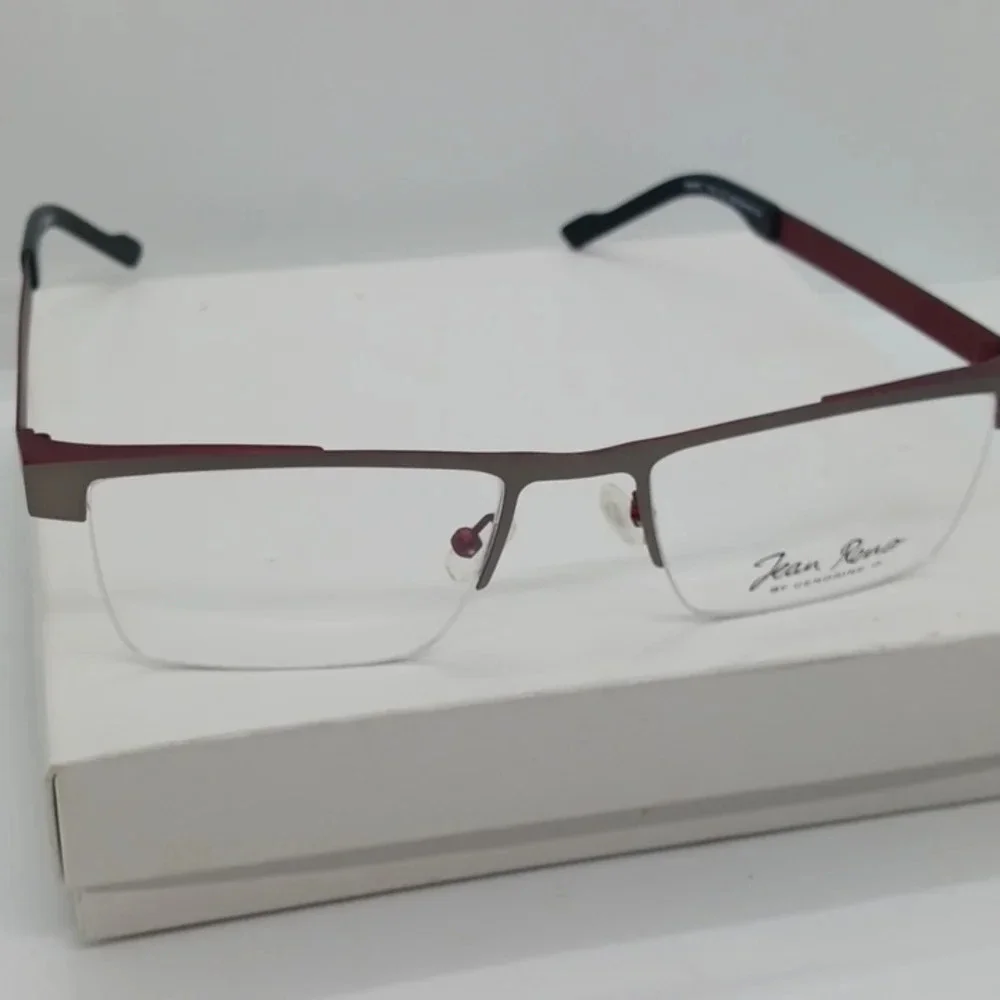NWT WOMEN'S JEAN RENO EYEGLASS FRAMES RENO 1718 BURGUNDY